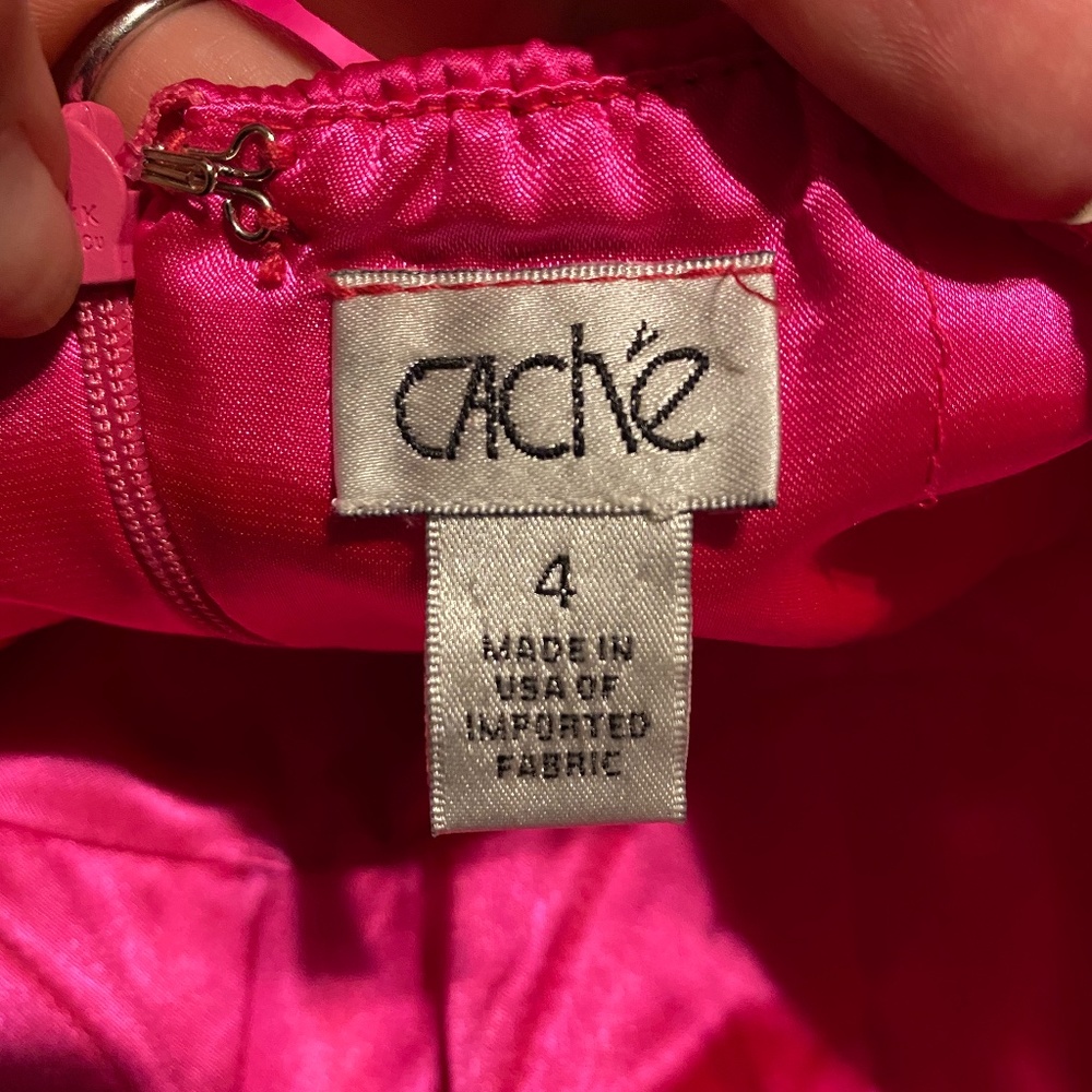 Cache Hot Pink Strapless Dress Sz 4